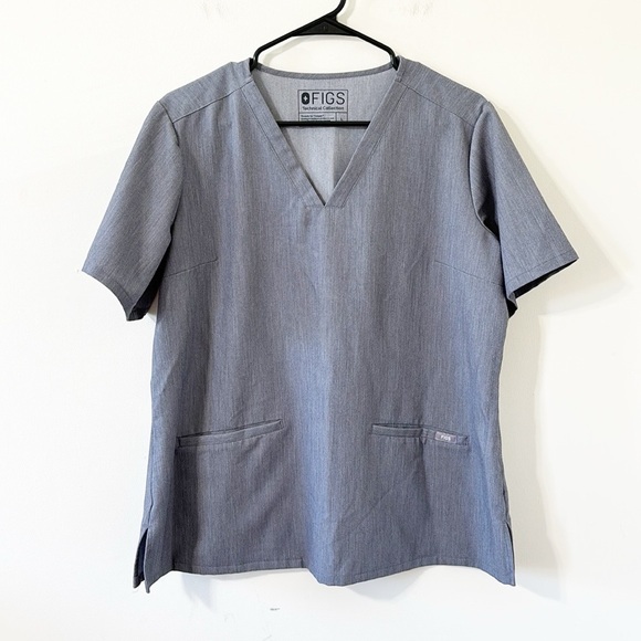 FIGS Scrub Casma Three-Pocket Scrub Top Graphite Size Large - Picture 3 of 11